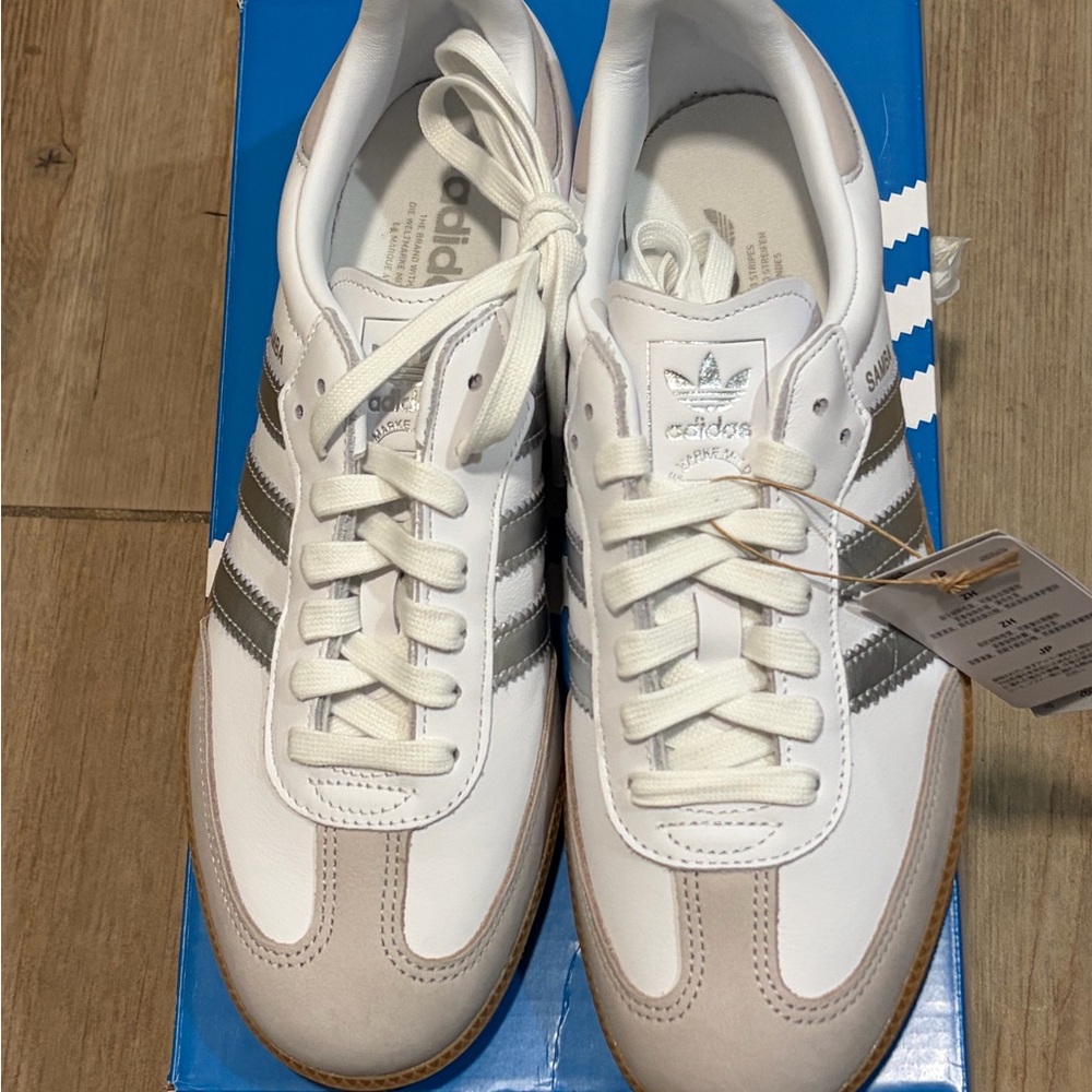 adidas Women’s Samba White Silver Sneakers